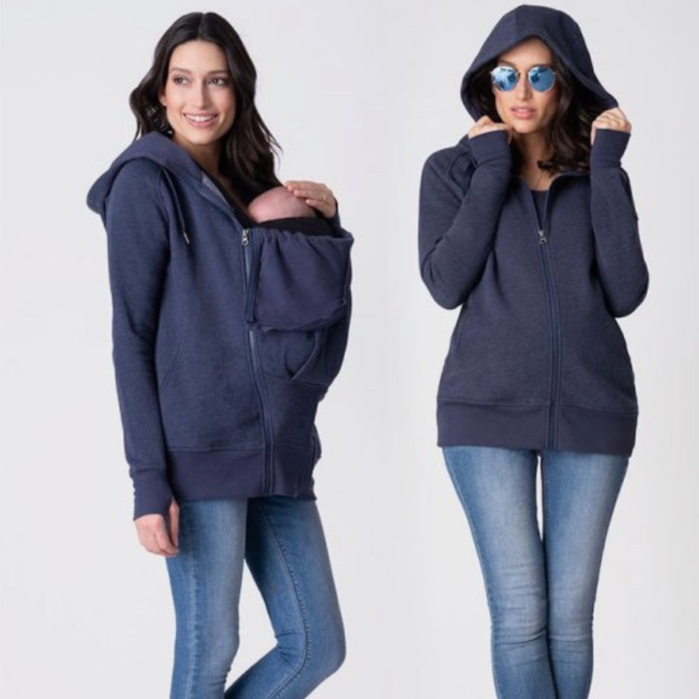 Seraphine Navy Blue 3 in 1 Maternity Hoodie